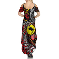 Aotearoa and Australia Toitu Te Tiriti Summer Maxi Dress Honour the Treaty - Stand Together Stand Stronger LT03 - Polynesian Pride