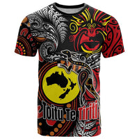 Aotearoa and Australia Toitu Te Tiriti T Shirt Honour the Treaty - Stand Together Stand Stronger LT03 Black - Polynesian Pride