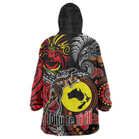 Aotearoa and Australia Toitu Te Tiriti Wearable Blanket Hoodie Honour the Treaty - Stand Together Stand Stronger LT03 - Polynesian Pride