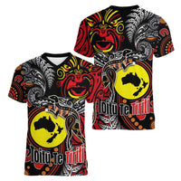 Aotearoa and Australia Toitu Te Tiriti Women V-Neck T-Shirt Honour the Treaty - Stand Together Stand Stronger