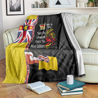 Aotearoa and Niue Toitu Te Tiriti Blanket Honour the Treaty - Fight Together Stand Together LT03 Black - Polynesian Pride