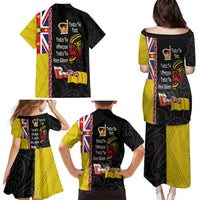 Aotearoa and Niue Toitu Te Tiriti Family Matching Puletasi and Hawaiian Shirt Honour the Treaty - Fight Together Stand Together LT03 - Polynesian Pride