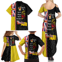Aotearoa and Niue Toitu Te Tiriti Family Matching Summer Maxi Dress and Hawaiian Shirt Honour the Treaty - Fight Together Stand Together LT03 - Polynesian Pride