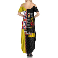 Aotearoa and Niue Toitu Te Tiriti Family Matching Summer Maxi Dress and Hawaiian Shirt Honour the Treaty - Fight Together Stand Together LT03 - Polynesian Pride