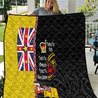 Aotearoa and Niue Toitu Te Tiriti Quilt Honour the Treaty - Fight Together Stand Together LT03 Black - Polynesian Pride