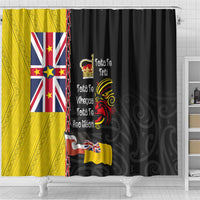 Aotearoa and Niue Toitu Te Tiriti Shower Curtain Honour the Treaty - Fight Together Stand Together LT03 - Polynesian Pride