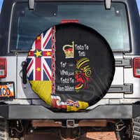 Aotearoa and Niue Toitu Te Tiriti Spare Tire Cover Honour the Treaty - Fight Together Stand Together LT03 Black - Polynesian Pride