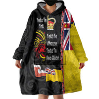 Aotearoa and Niue Toitu Te Tiriti Wearable Blanket Hoodie Honour the Treaty - Fight Together Stand Together LT03 - Polynesian Pride