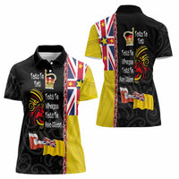 Aotearoa and Niue Toitu Te Tiriti Women Polo Shirt Honour the Treaty - Fight Together Stand Together LT03 - Polynesian Pride