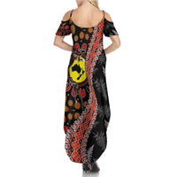 Aotearoa and Australia Family Matching Summer Maxi Dress and Hawaiian Shirt Maori Koru Ferns With Aboriginal Kangaroo LT03 - Polynesian Pride