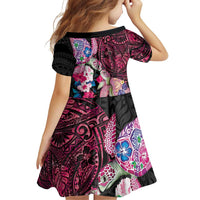 Hawaiian Couple Turtles Honi Family Matching Short Sleeve Bodycon Dress and Hawaiian Shirt Polynesian Art Motifs and Hibiscus Black Red Color LT03 - Polynesian Pride