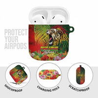 Hawaiian Reggae AirPods Case Jawaiian One Love-Tribal Tatoos and Rastafari Lion - Polynesian Pride