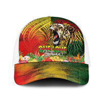 Hawaiian Reggae Baseball Net Cap Jawaiian One Love-Tribal Tatoos and Rastafari Lion - Polynesian Pride