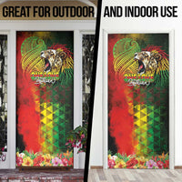 Hawaiian Reggae Door Cover Jawaiian One Love-Tribal Tatoos and Rastafari Lion - Polynesian Pride