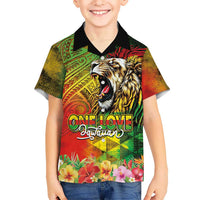 Hawaiian Reggae Family Matching Summer Maxi Dress and Hawaiian Shirt Jawaiian One Love-Tribal Tatoos and Rastafari Lion LT03 Son's Shirt Multicolor - Polynesian Pride