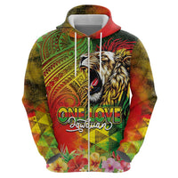 Hawaiian Reggae Hoodie Jawaiian One Love-Tribal Tatoos and Rastafari Lion LT03 - Polynesian Pride
