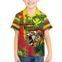 Hawaiian Reggae Hawaiian Shirt Kakau Art Motifs with Ohia Lehua and Rastafari Lion - Polynesian Pride