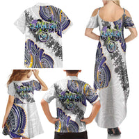 Traditional Art Hawaiian Kakau Tattoos Family Matching Summer Maxi Dress and Hawaiian Shirt Graffiti Style LT03 - Polynesian Pride