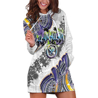 Traditional Art Hawaiian Kakau Tattoos Hoodie Dress Graffiti Style LT03 White - Polynesian Pride