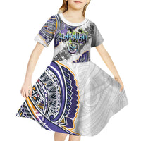 Traditional Art Hawaiian Kakau Tattoos Kid Short Sleeve Dress Graffiti Style - Polynesian Pride