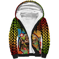 Hawaii Womens Day Wahine Sherpa Hoodie Strong Beautiful Woman with Kakau Style LT03 Unisex Red - Polynesian Pride