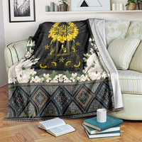 Flores de Mayo and Filipino Fiesta Blanket The Sun-Jasmine and Polynesian Yakan Tattoo Barong Style LT03 Black - Polynesian Pride
