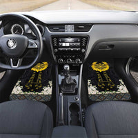Flores de Mayo and Filipino Fiesta Car Mats The Sun-Jasmine and Polynesian Yakan Tattoo Barong Style LT03 Set 2pcs - Front Black - Polynesian Pride
