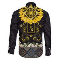 Flores de Mayo and Filipino Fiesta Family Matching Tank Maxi Dress and Hawaiian Shirt The Sun-Jasmine and Polynesian Yakan Tattoo Barong Style LT03 - Polynesian Pride