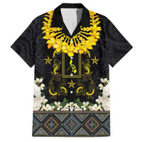 Flores de Mayo and Filipino Fiesta Hawaiian Shirt The Sun-Jasmine and Polynesian Yakan Tattoo Barong Style LT03 Black - Polynesian Pride