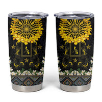 Flores de Mayo and Filipino Fiesta Tumbler Cup The Sun-Jasmine and Polynesian Yakan Tattoo Barong Style LT03 Black - Polynesian Pride