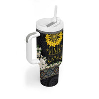 Flores de Mayo and Filipino Fiesta Tumbler With Handle The Sun-Jasmine and Polynesian Yakan Tattoo Barong Style LT03 - Polynesian Pride