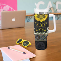 Flores de Mayo and Filipino Fiesta Tumbler With Handle The Sun-Jasmine and Polynesian Yakan Tattoo Barong Style LT03 - Polynesian Pride