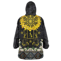 Flores de Mayo and Filipino Fiesta Wearable Blanket Hoodie The Sun-Jasmine and Polynesian Yakan Tattoo Barong Style LT03 - Polynesian Pride