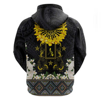 Flores de Mayo and Filipino Fiesta Zip Hoodie The Sun-Jasmine and Polynesian Yakan Tattoo Barong Style LT03 - Polynesian Pride