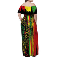 Aotearoa Reggae Off Shoulder Maxi Dress Maori Reggae-One Love