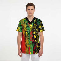 Aotearoa Reggae Scrub Top Maori Reggae-One Love - Polynesian Pride