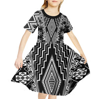 Aotearoa Tukutuku and Poutama Motif Classic Kid Short Sleeve Dress