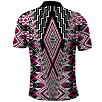 Pink Aotearoa Tukutuku and Poutama Motif Polo Shirt LT03 - Polynesian Pride