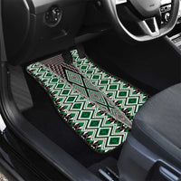Green Aotearoa Tukutuku and Poutama Motif Car Mats LT03 - Polynesian Pride