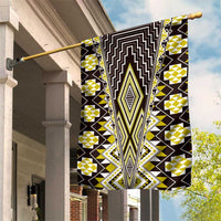 Yellow Aotearoa Tukutuku and Poutama Motif Garden Flag LT03 House Flag Yellow - Polynesian Pride