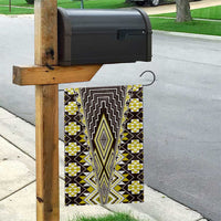 Yellow Aotearoa Tukutuku and Poutama Motif Garden Flag LT03 - Polynesian Pride