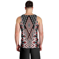 Red Aotearoa Tukutuku and Poutama Motif Men Tank Top