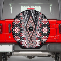 Red Aotearoa Tukutuku and Poutama Motif Spare Tire Cover LT03 - Polynesian Pride