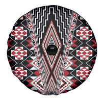 Red Aotearoa Tukutuku and Poutama Motif Spare Tire Cover LT03 - Polynesian Pride