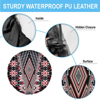 Red Aotearoa Tukutuku and Poutama Motif Spare Tire Cover LT03 - Polynesian Pride