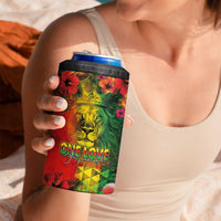 Hawaiian Reggae 4 in 1 Can Cooler Tumbler Tropical Plants and Tribal Kakau Tattoo-One Love Jawaiian LT03 - Polynesian Pride