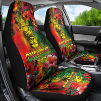 Hawaiian Reggae Car Seat Cover Tropical Plants and Tribal Kakau Tattoo-One Love Jawaiian LT03 - Polynesian Pride