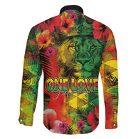 Hawaiian Reggae Family Matching Off Shoulder Maxi Dress and Hawaiian Shirt Tropical Plants and Tribal Kakau Tattoo-One Love Jawaiian LT03 - Polynesian Pride