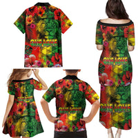 Hawaiian Reggae Family Matching Puletasi and Hawaiian Shirt Tropical Plants and Tribal Kakau Tattoo-One Love Jawaiian LT03 - Polynesian Pride