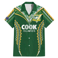 Custom Cook Islands Rugby League Family Matching Mermaid Dress and Hawaiian Shirt Tatau Tribal Pattern-Special Edition Green Color LT03 Dad's Shirt - Short Sleeve Green-Yellow - Polynesian Pride